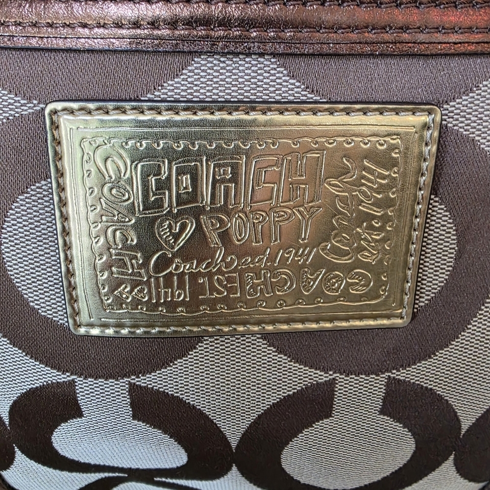 Coach Y2K Poppy Op Art Glam Tote In Metallic Bronze - Picture 3 of 16